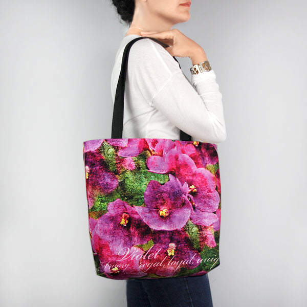 Birthday Blossom Tote Bag - February Violet