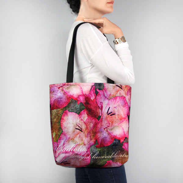 Birthday Blossom Tote Bag - August Gladiolus