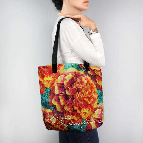 Birthday Blossom Tote Bag - October Marigold