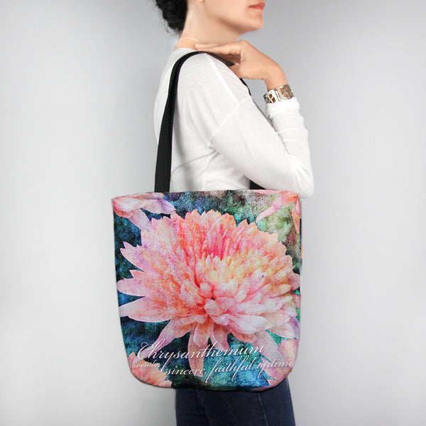 Birthday Blossom Tote Bag - November Chrysanthemum