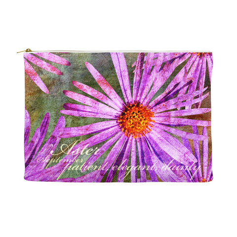 Birthday Blossom Cosmetic Pouch - September, Aster
