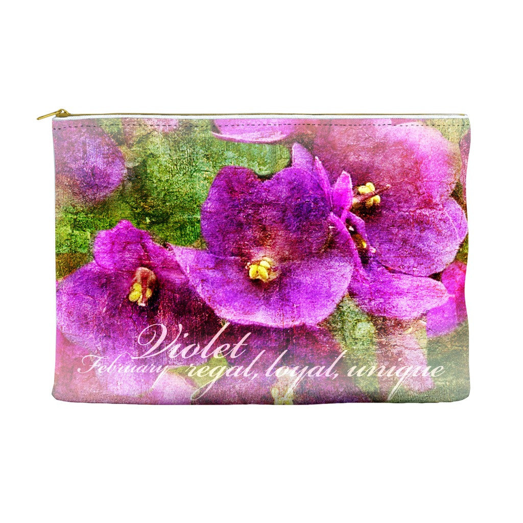 Birthday Blossom Cosmetic Pouch - February, Violet