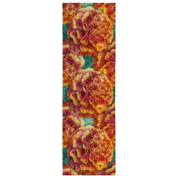 Birthday Blossom Poly Silk Scarf October, Marigold