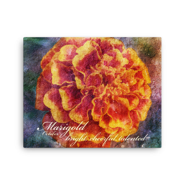 Birthday Blossoms Wall Art - Marigold, with characteristic description