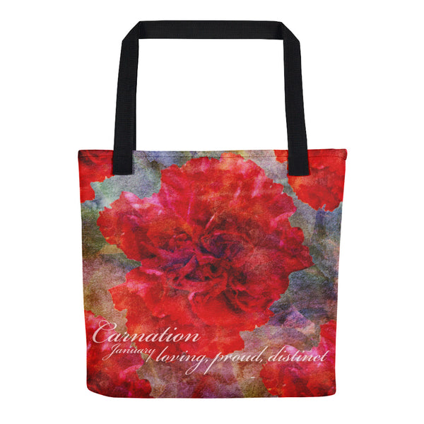 Birthday Blossom Tote Bag - January Carnation