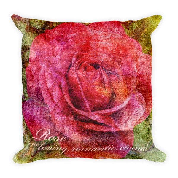 Birthday Blossom Accent Pillow - June, Rose