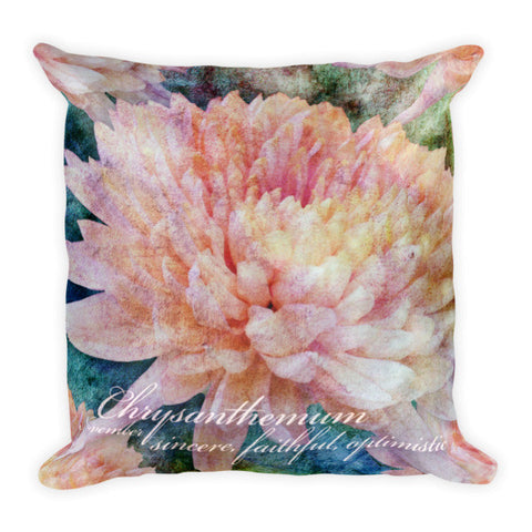 Birthday Blossom Accent Pillow - November, Chrysanthemum