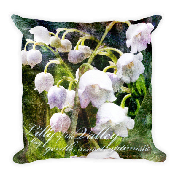 Birthday Blossom Accent Pillow - May, Lily of the Valley