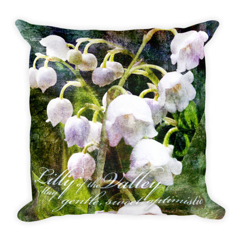 Birthday Blossom Accent Pillow - May, Lily of the Valley